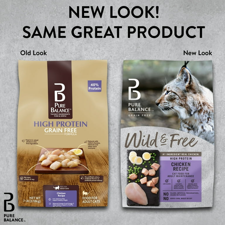Pure Balance High Protein Grain Free Formula Food for Cats Chicken Recipe 7lb