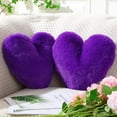 thumbnail image 1 of Cojín Marsui Fluffy con forma de corazón morado (2 unidades), 1 of 6