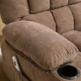 thumbnail image 6 of JMYMRY Recliner Chair, Rocker Recliner for Adults, Recliner Chair with Heat and Massage, Manual Recliner with Cup Holders for Living Room, Brown, 6 of 11