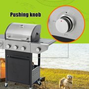 Resenkos 3-Burner Propane Grill, 37,000 BTU Stainless Steel Gas BBQ with Side Burner, Silver
