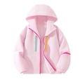 thumbnail image 6 of Atogsazn Kids Girls Full Zip Raincoat Children Casual Windproof Long Sleeve Rain Jacket Lightweight Tops Clothes Pink 7-8 Years Fashion, 6 of 8
