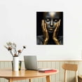 thumbnail image 2 of Nawypu  Black Gold African American Woman Canvas Wall Art,Set Golden Print Picture Mural Artwork, Modern Framed Poster Girl Bedroom Living Room Home Decoration Ready to Hang, 2 of 4