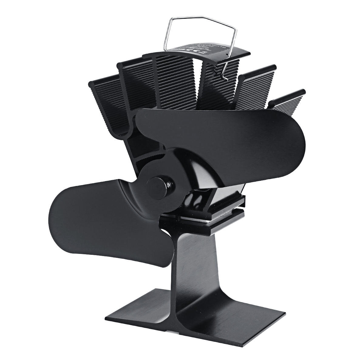 Asewon 2 Blade 210CFM Aluminum Heat Powered Stove Fan Burner Wood Log