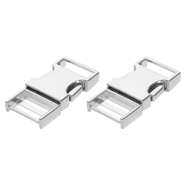 2 Pcs Hebilla de Liberación Lateral Rápida de Metal, Hebillas para Collares de 20mm/0.8", Tono Plateado