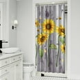 thumbnail image 2 of Farmhouse Boho Sunflower Shower Curtain 36x72 for Bathroom Decor, Yellow Wildflower Floral Butterfly Bee Design, Vintage Quick-Dry Polyester Material with Plastic Rings Included, 2 of 5