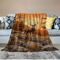 thumbnail image 2 of ARISTURING Deer Elk Throw Blanket Farm Deer Forest Plush Blanket for Kids Moose Wildlife Animal Sherpa Blanket Camping Hunting Fuzzy Blanket Room Decor Twin, 2 of 6
