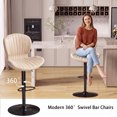 thumbnail image 6 of Waleaf Modern Adjustable Swivel Bar Stools Set of 2, Faux Leather Counter Height Bar Chairs with Back and Footrest for Kitchen Island, 6 of 7