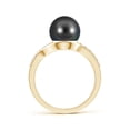 thumbnail image 2 of Angara Solitaire Tahitian Cultured Pearl Bypass Ring with Diamonds in 14K Yellow Gold for Women | June Birthstone Jewelry for Her, 2 of 8