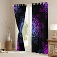 thumbnail image 3 of Feelyou Black Purple Damask Black Out Curtains, Flower Curtains Pack of 2 (42x63 Each), 3 of 6