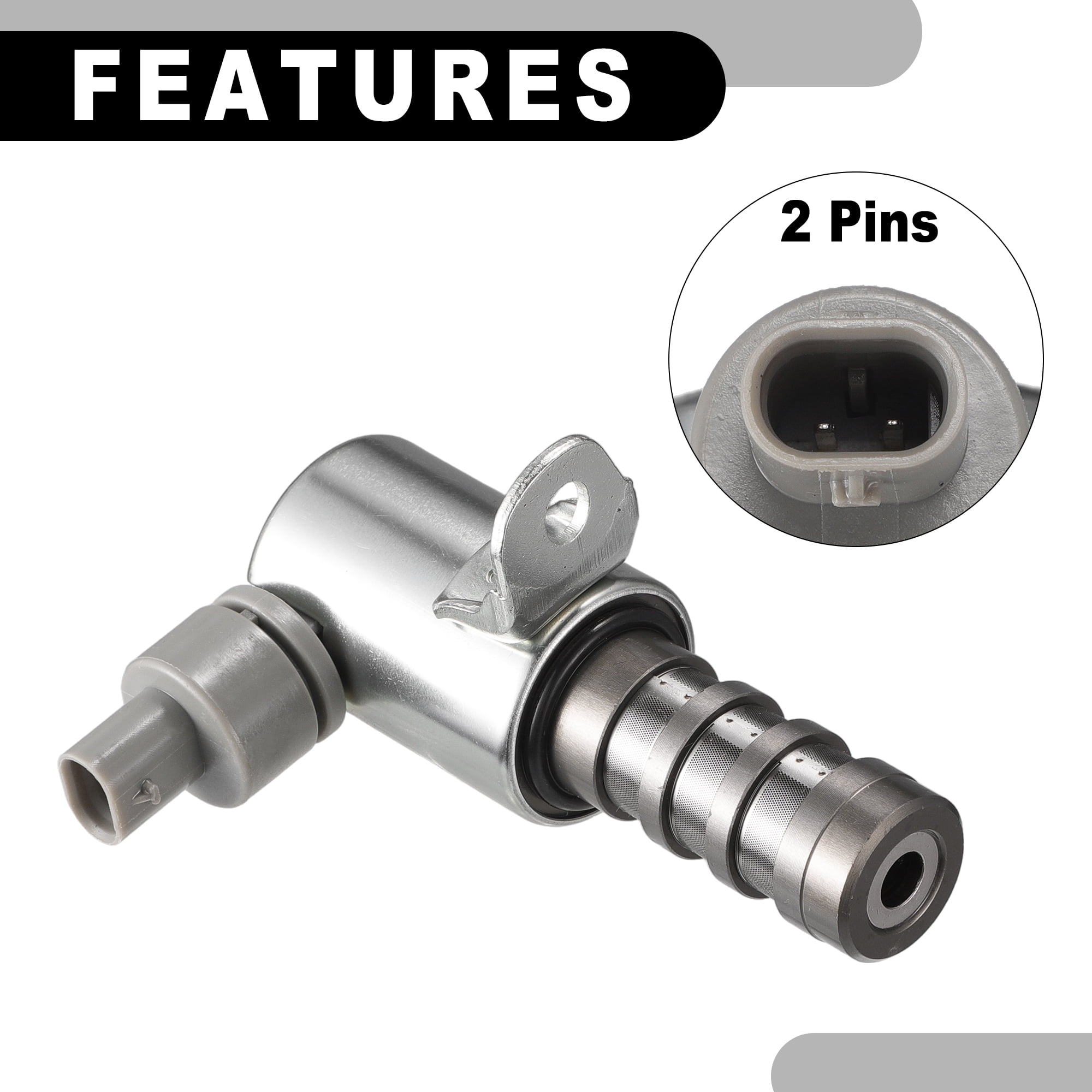 Unique Bargains Engine Variable Valve Timing VVT Solenoid - for Ford F150 2011-2017 Metal Silver Tone - 2 Pcs
