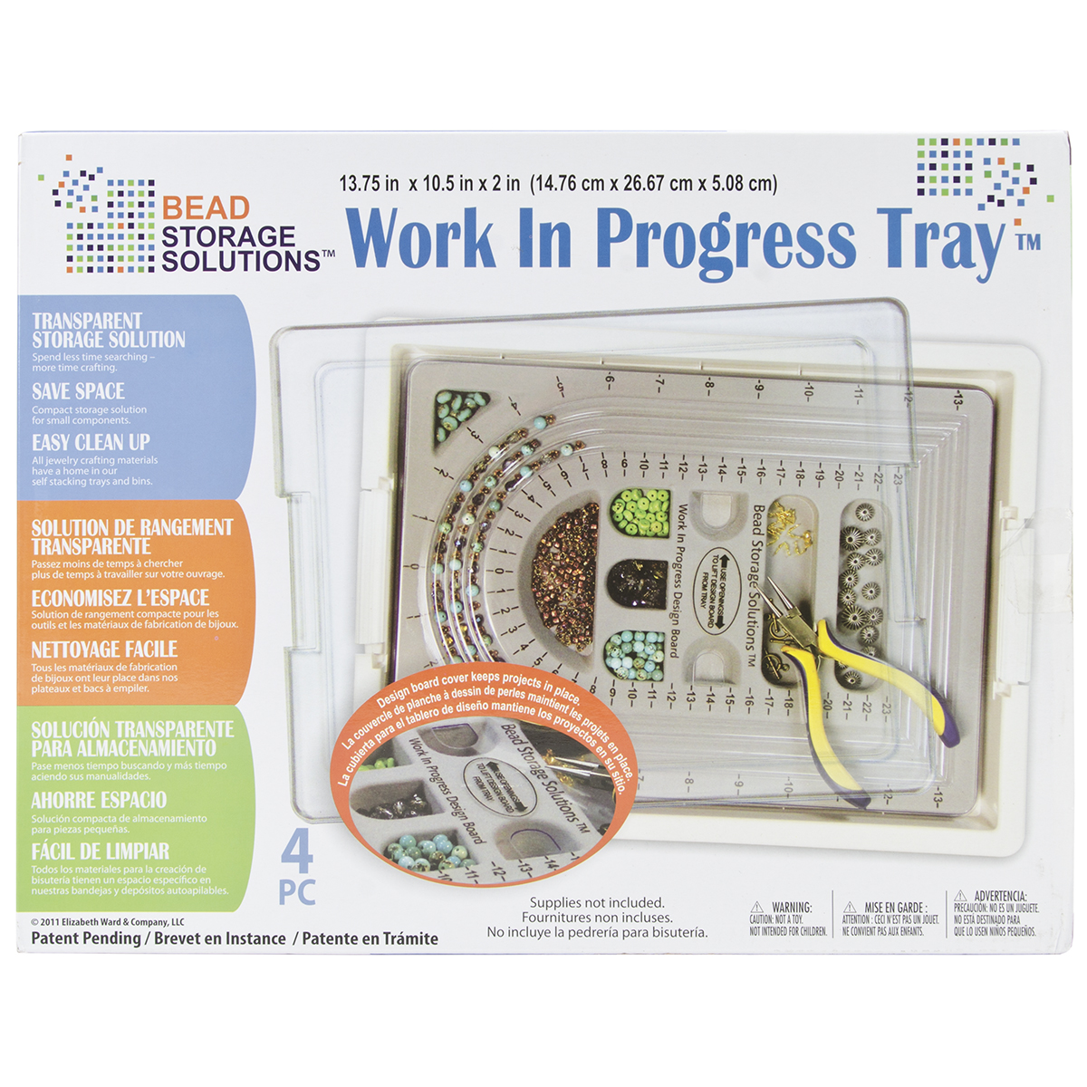 Darice Elizabeth Ward Bead Storage Solutions 4Piece Work in Progress