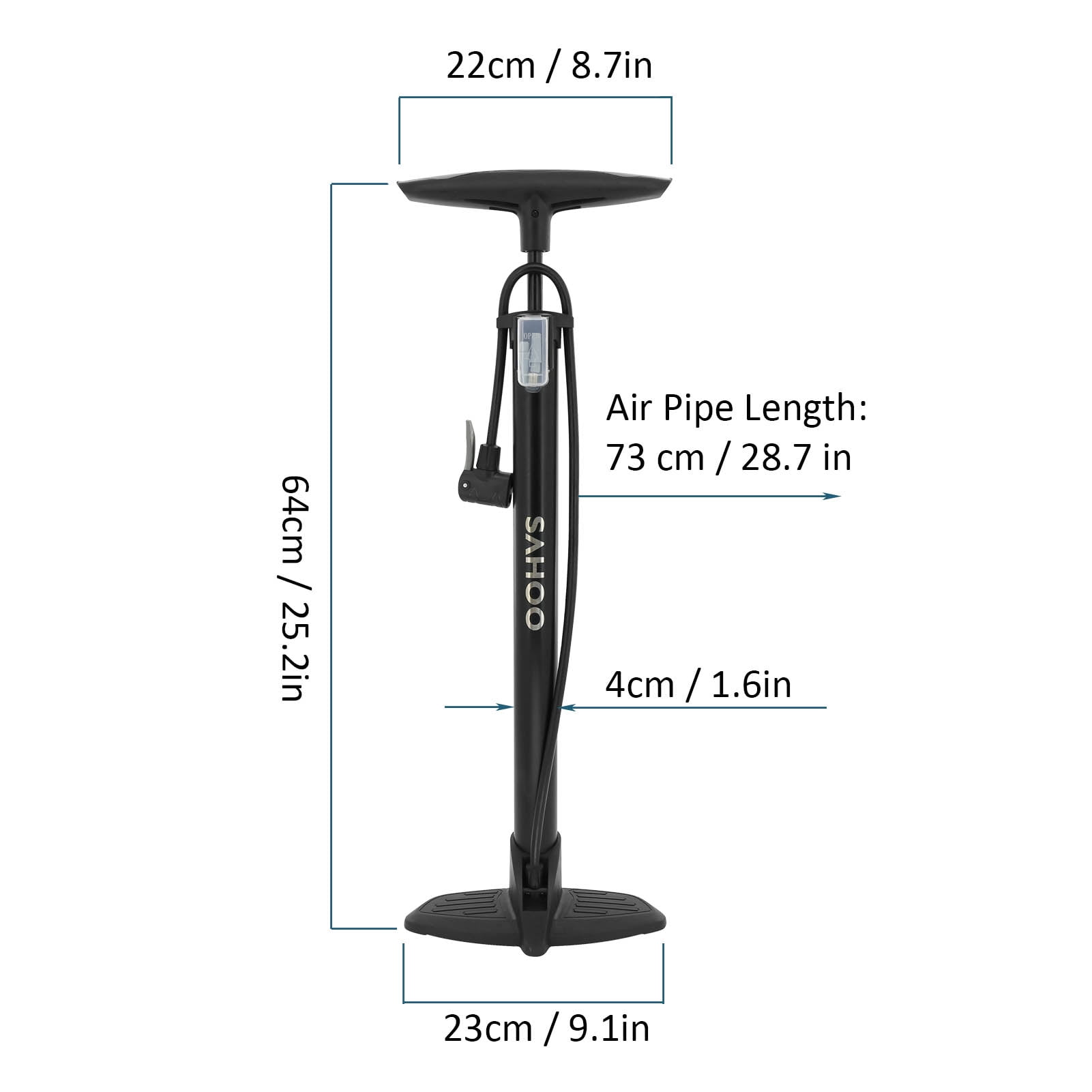 Portable Bicycle Floor Pump 120PSI Bike Air Pump Presta Schrader Valves Tire Tube Inflator with Multifunction Ball Bike Tire Pump Cycling Air Inflator Walmart