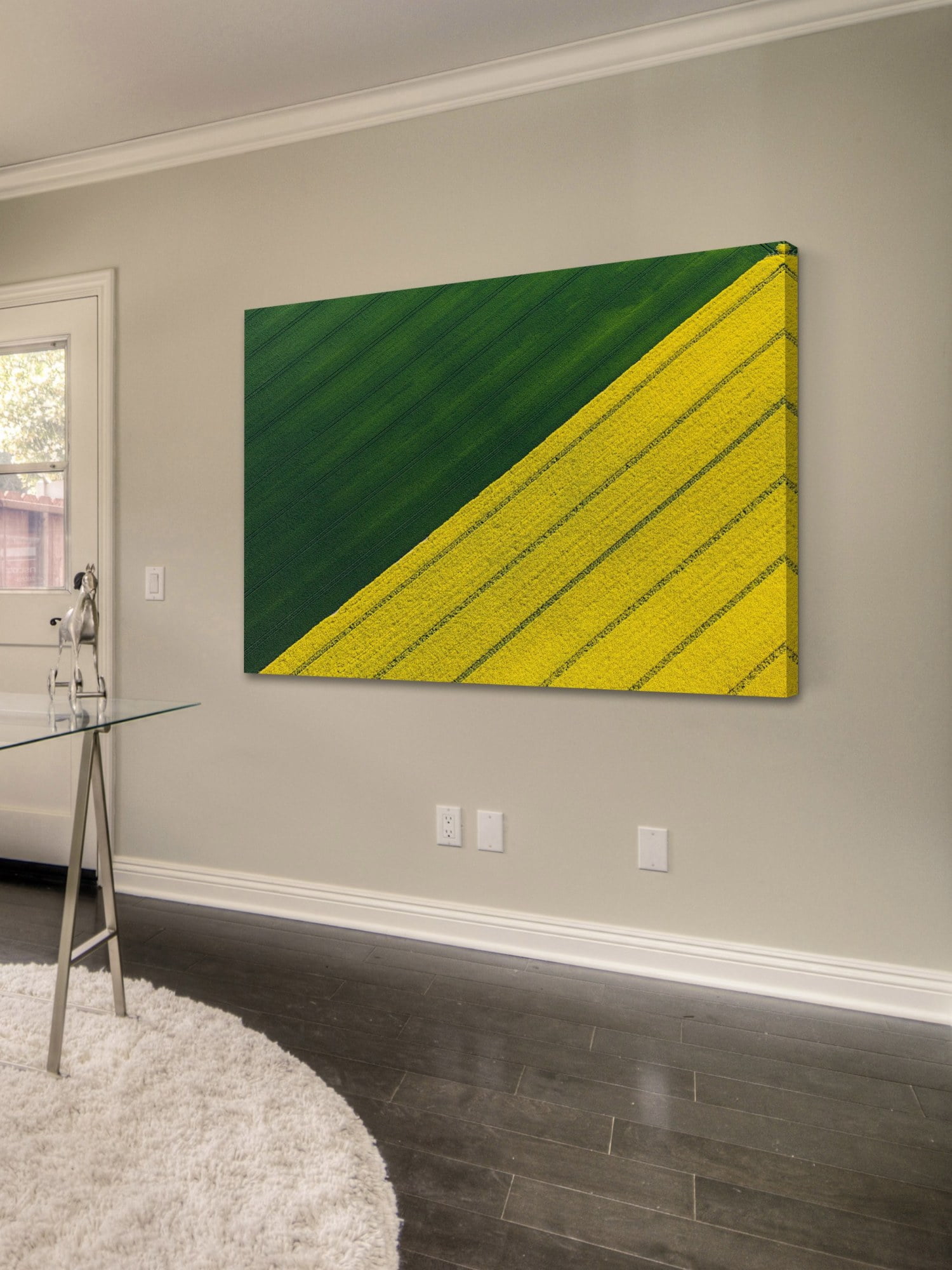 Marmont Hill "Green and Yellow Crops" Painting Print on Wrapped Canvas