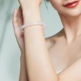 thumbnail image 3 of ZHOU LIU FU Chalcedony Bangle Classic White Natural Gemstone for Mom Women 58mm J1011820, 3 of 10