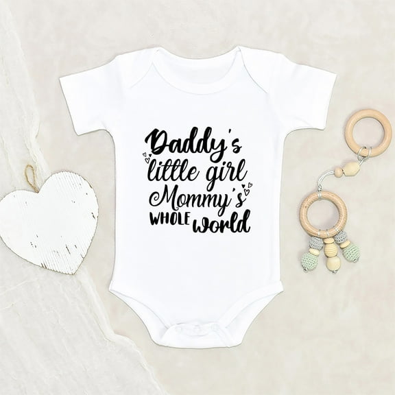 Newbabywishes - Daddy's Little Girl Mommy's Whole World Baby Clothes for Girls - Baby Clothing