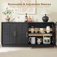 thumbnail image 3 of LKTART Modern Arched Door Sideboard Buffet Cabinet, Large Wood Storage Accent Cabinet for Living Room, Entryway & Hallway Black, 3 of 11