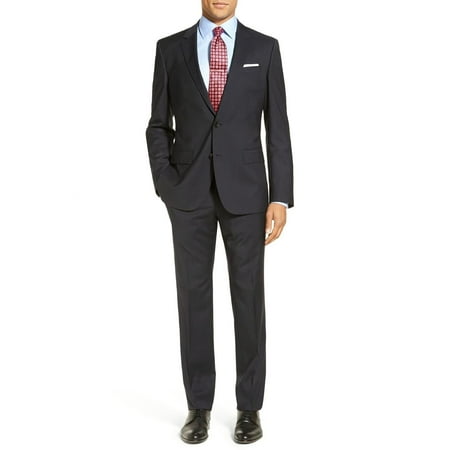 LN LUCIANO NATAZZI Two Piece Men's Two Button Suit Modern Fit Narrow Stripe Charcoal Stripe