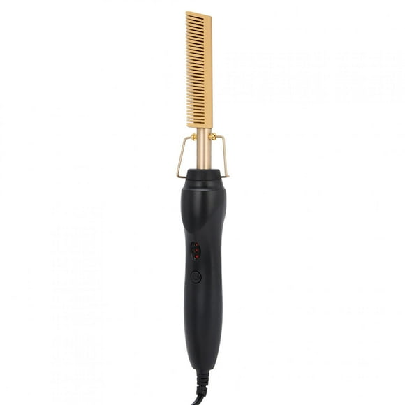 Plancha de pelo eléctrica multifuncional con calefacción, peine, rizador de pelo