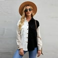 thumbnail image 6 of Fjuchai Womens Casual Tees Shirts Spring Fall V-Neck Color Block Splicing Shirt Long Sleeve Tees Shirt for Female S-XL, 6 of 10
