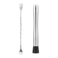 thumbnail image 2 of PENGXIANG Stainless Steel Cocktail Muddler Stirrer  Muddler And Bar Spoon Cocktail Mixing Spoon  Cocktail Spoon Long Handle  Bar Accessories Tools For Fruit Drinks, 2 of 9