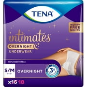 3 Pack - TENA Intimates Incontinence Overnight Underwear for Women, S/M, 16+2 Bonus Pk, 18 ct 1 ea