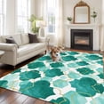 thumbnail image 2 of Large Area Rugs for Living Room Bedroom, Green Geometric Moroccan 5'x8' Rug Washable Carpet Runner Indoor Outdoor, Abstract Art Teal Ombre Modern Non Slip Floor Mats Rug for Kitchen, Bathroom, 2 of 8
