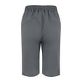 thumbnail image 5 of Gunia Linen Pants Women Capri Pants Capris Beach Cropped Trousers Drawstring Side Split Casual Ladies Pant Vacation Summer Pants, 5 of 5