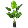 thumbnail image 1 of Costway 4FT Artificial Monstera Deliciosa Plant Palm Tree Indoor Outdoor, 1 of 7