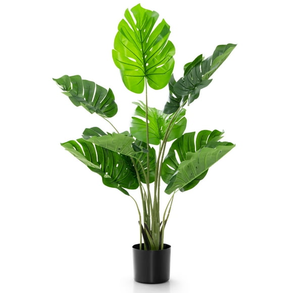 Costway 4FT Artificial Monstera Deliciosa Plant Palm Tree Indoor Outdoor