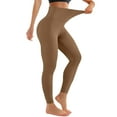 thumbnail image 2 of High Waisted Seamless Yoga Pants Womens - Tummy Control Workout Leggings, No Front Seam, Elastic Wide Waistband for Gym Running Brown L 22" Inseam, 2 of 6