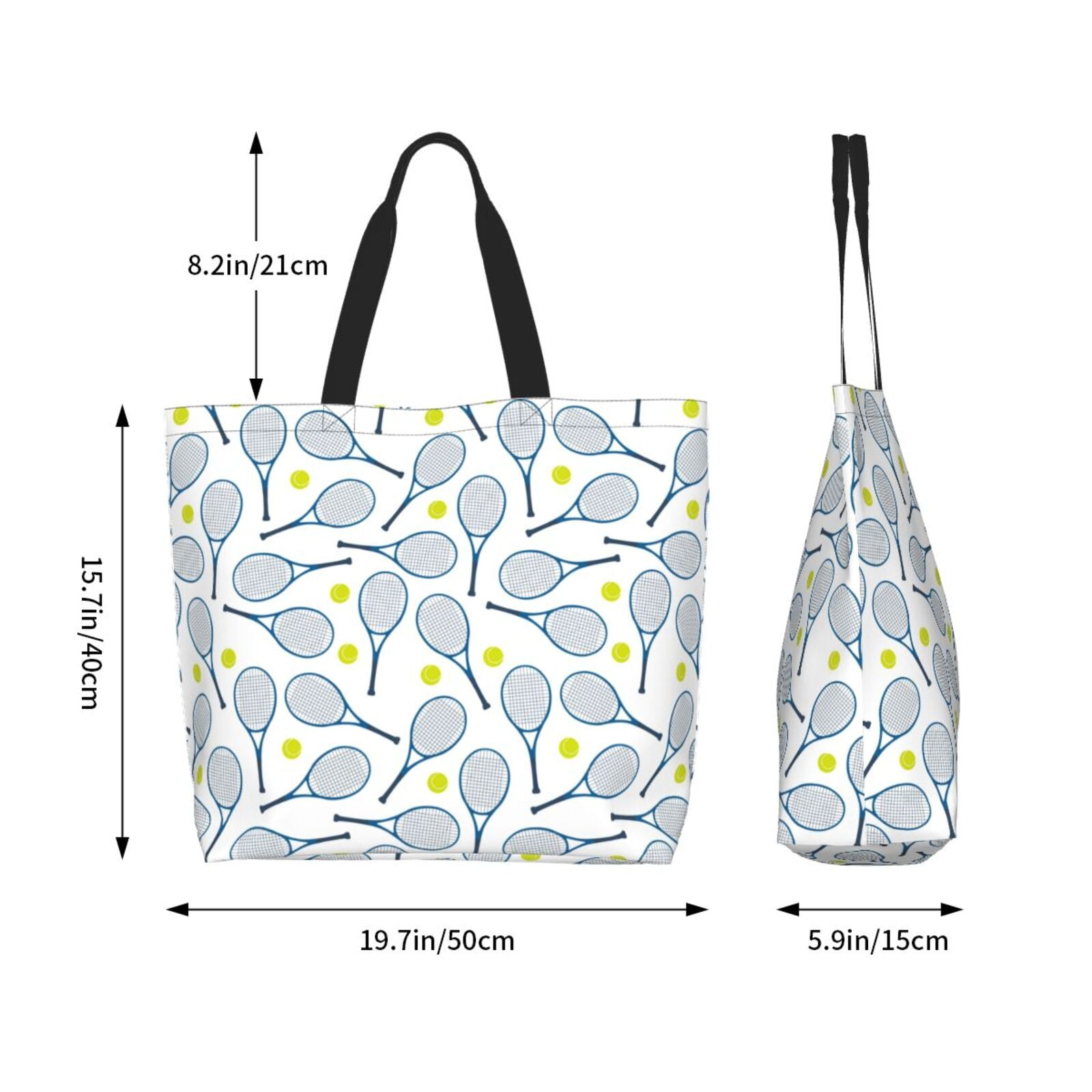 Rateoe Tennis Rackets And Balls Tote Bag - Waterproof Lightweight Handbags Travel Shoulder Bag for Hiking Yoga Gym Swimming Travel Beach