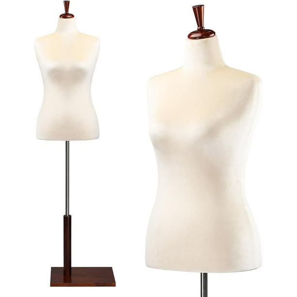 Bonnlo Female Dress Form Pinnable Mannequin Body Torso with Wooden