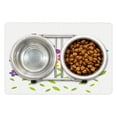 thumbnail image 1 of Green Flower Pet Mat for Food and Water, Colorful Abstract Cartoon Floral Arrangement Foliage Leaves Meadow Pattern, Non-Slip Rubber Mat for Dogs and Cats, 18" X 12", by Ambesonne, 1 of 2