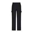thumbnail image 4 of QUYUON Womens Wide Leg Pants Clearance High Waist Wide-Leg Pants Overalls Womens Pants Dressy Casual Full Length Pant Leg Dressy Style P3513 Black M, 4 of 5