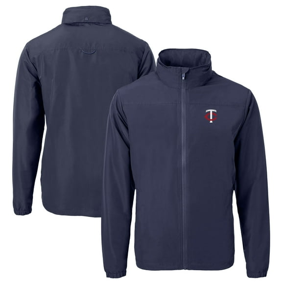 Men's Cutter & Buck Navy Minnesota Twins Big & Tall Charter Eco Recycled Full-Zip Jacket