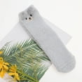 thumbnail image 2 of Unique Bargains 1 Pair Women's Cute Bears Pattern Sleep Cozy Socks Light Gray 93% Polyester 7% Spandex, 2 of 5