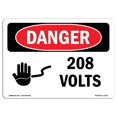 thumbnail image 1 of SignMission OS-DS-A-1218-L-1007 12 x 18 Po Signe de Danger OSHA - 208V, 1 of 1