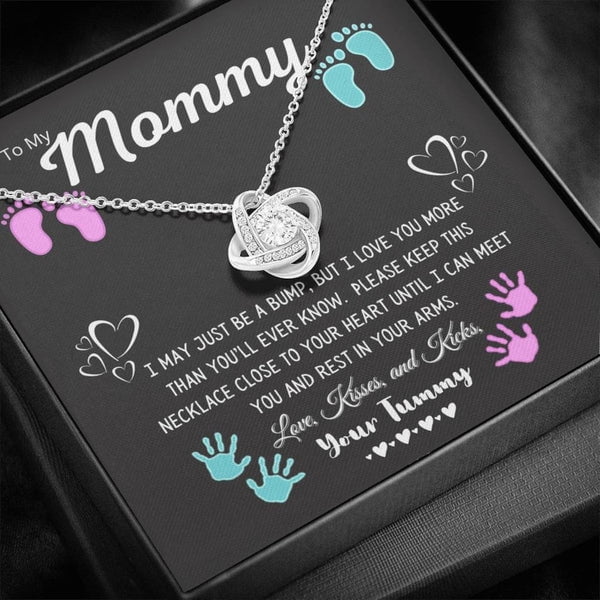 Perfectfor Mom to be/New Mom - Necklace, White Love Knot Necklace