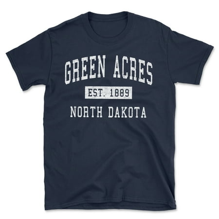 Green Acres North Dakota Classic Established Men s Cotton T-Shirt Green Acres North Dakota Classic Established Men s Cotton T-Shirt