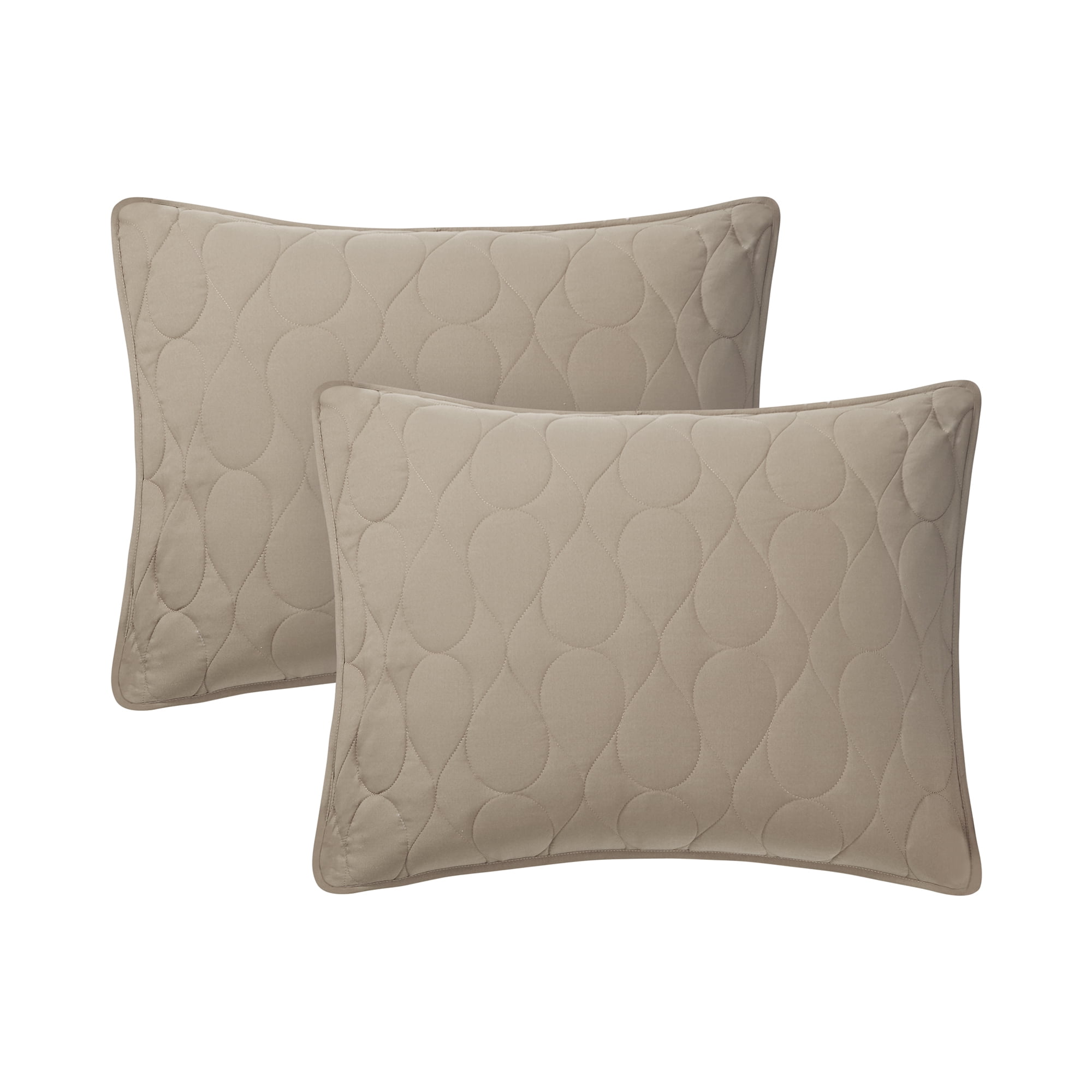 Mainstays 7-Piece Tan Reversible Quilt Set with Beige Sheets, Queen