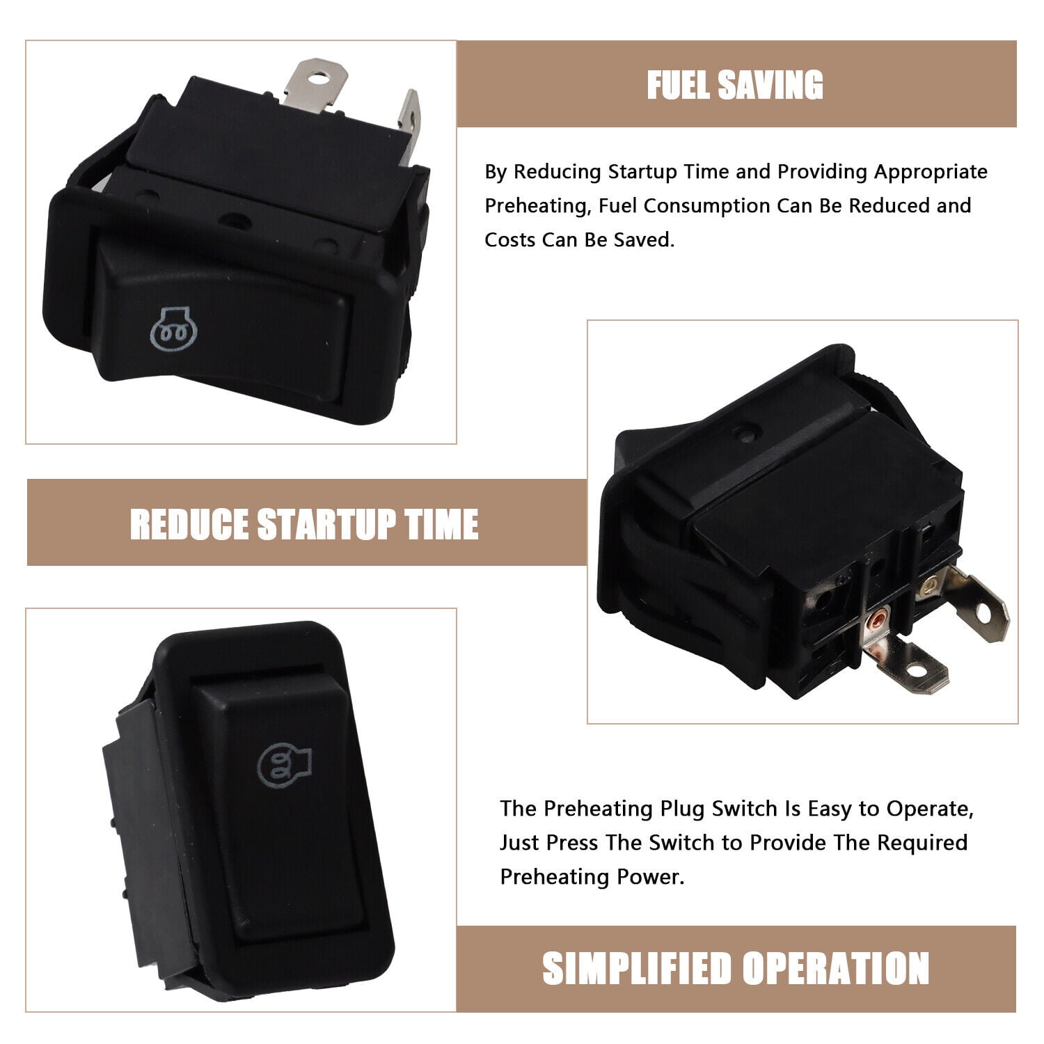 スイッチスティック　S 553 Black Glow Plug Switch for Bobcat Skid Steer F C Series 553 751