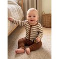thumbnail image 5 of RUINIXCW Baby Boy Fall Outfit Striped Knit Long Sleeve Rompers  Elastic Pants Set, 5 of 8