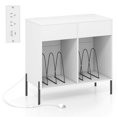 thumbnail image 1 of Costway Large Record Player Stand with Charging Station Storage Compartments & 2 Drawers White, 1 of 1