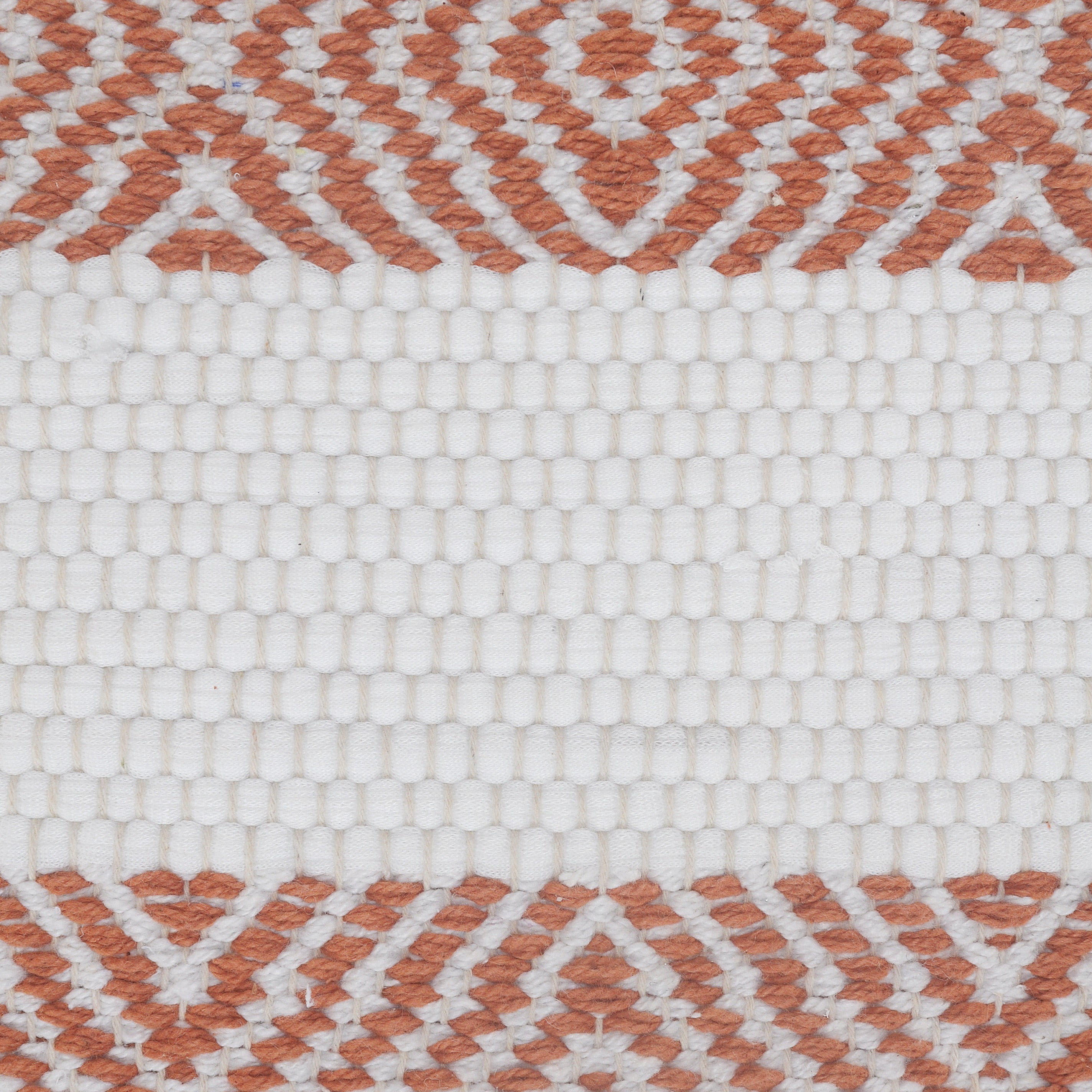 Harlow Hill Cina 20" x 20" Geometric Cotton Adult Decorative Feather Filled Pillow, White/Orange