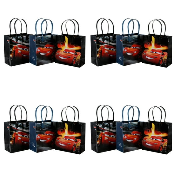 12 pcs Disney Cars 3 Lightning Mcqueen Party Favor Supplies Goody Loot Gift Bags for Kids Multicolor