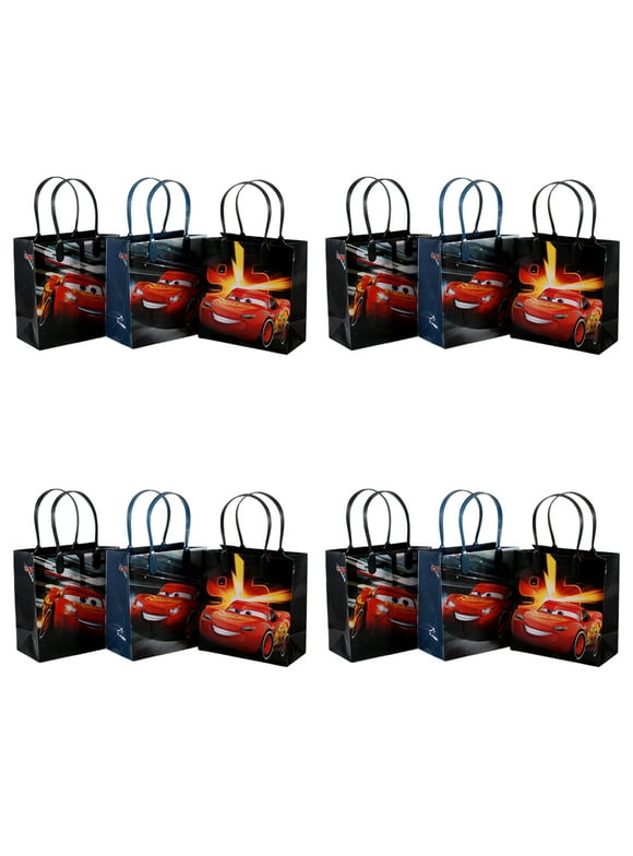 12 pcs Disney Cars 3 Lightning Mcqueen Party Favor Supplies Goody Loot Gift Bags for Kids Multicolor