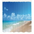 thumbnail image 3 of Ambesonne Hawaiian Shower Curtain, Tropical Ocean Waves, 69"Wx84"L, Blue Turquoise, 3 of 5