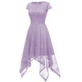 thumbnail image 1 of Robe Col Haut pour Femmes Mode Grenadine Ajourée Col Rond Robe de Soirée Robe de Soirée, 1 of 7