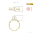 thumbnail image 5 of ANGARA Freshwater Cultured Pearl Ring with Flush-Set Diamonds in 14K Yellow Gold for Women | June Birthstone, Birthday, Anniversary, Jewelry Gift for Women | Pearl Ring, 5 of 8