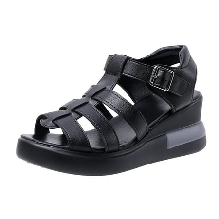 

Women’s Summer Platform Wedge Heel Sandals Comfortable Leather Sandals Peep Toe Wedges Womens Sandal Slippers Comfort Sandals for Women Dress